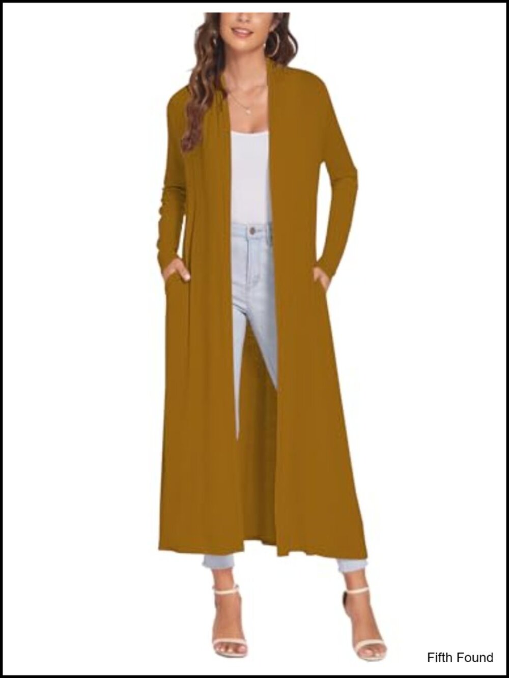 Lightweight Open Front Maxi Duster Cardigan Long Sleeve Floor Length Pockets